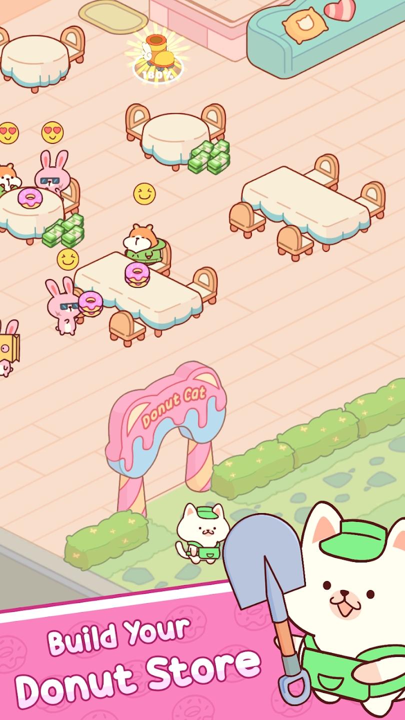 甜甜圈猫（免广告获得奖励）游戏截图1