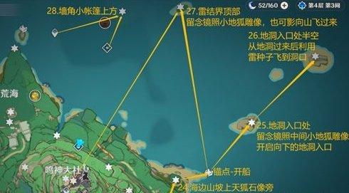 《原神》雷神瞳全收集攻略 稻妻雷神瞳位置分布图